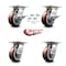 Service Caster 5 Inch Polyurethane Caster Set with Roller Bearing 4 Swivel Lock and 2 Brake SCC SCC-35S520-PPUR-SLB-BSL-2-BSL-2 - alternate 4